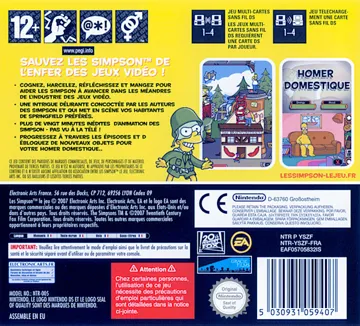 Simpson, Les - Le Jeu (France) box cover back